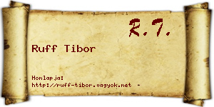 Ruff Tibor névjegykártya